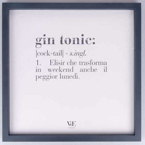 Villa d'Este Home Tivoli 2000 Dekoratives Bild mit Rahmen, 40 x 40 cm, Victionary Gin Tonic von Villa d'Este Home Tivoli 2000
