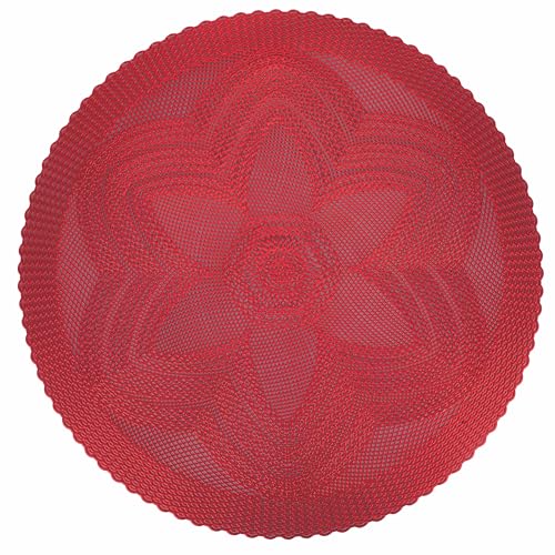 6er Set Platzdeckchen Blume Häkeloptik Ø 38 cm, Flower Red von Villa d’Este Home Tivoli