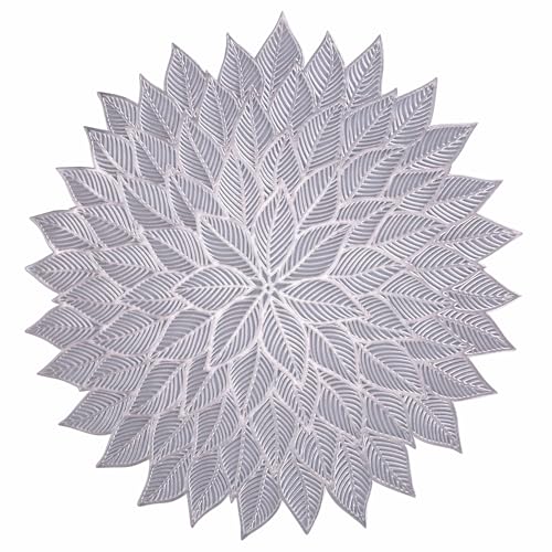 6er Set Platzset Blume Durchmesser 38 cm Blume Silber von Villa d'Este Home Tivoli