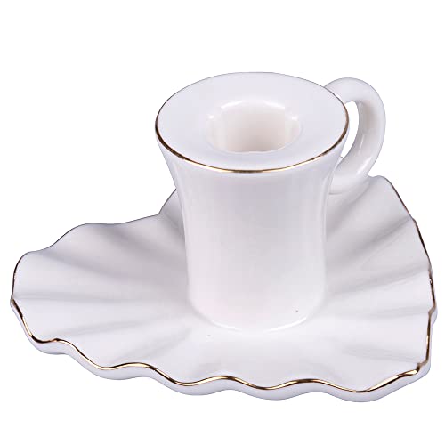 Keramik-Teelichthalter, Untertasse, Herz, Weiß und Gold, Xmas Weiß von Villa d’Este Home Tivoli