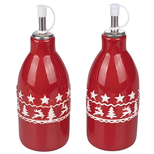 Öl und Essig Set 320 ml Keramik rot XMas von Villa d’Este Home Tivoli