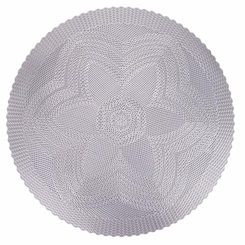 Set 6 Platzdeckchen Blume Häkeloptik Ø 38 cm, Flower Silver von Villa d'Este Home Tivoli