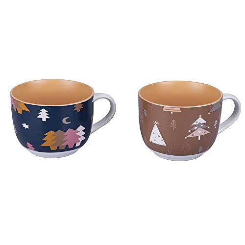 Villa d'Este Home Tivoli Set mit 2 Jumbo-Frühstückstassen, 520 ml, aus New Bone China, Nude Xmas von Villa d'Este Home Tivoli