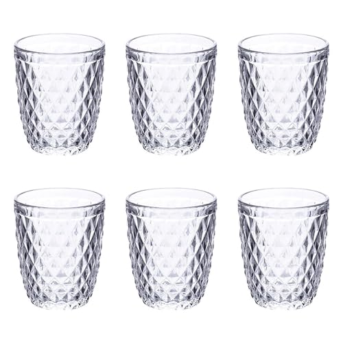 Villa d'Este Home Tivoli 6er Set Wassergläser aus Glas 260 ml Diamond von Villa d’Este Home Tivoli