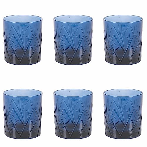 Villa d'Este Home Tivoli 6er Set Whiskey Gläser blau 300 ml aus Glas, Elsass von Villa d’Este Home Tivoli