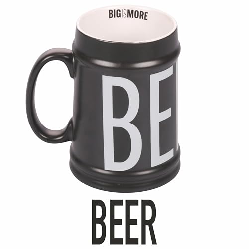 Villa d'Este Home Tivoli Bierkrug schwarz 500 ml aus Steinzeug Bigismore von Villa d'Este Home Tivoli