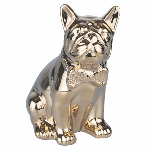 Villa d’Este Home Tivoli Deko-Hund aus Porzellan H 19,8 cm, Gold von Villa d’Este Home Tivoli