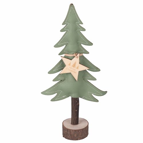 Villa d'Este Home Tivoli Dekorativer Weihnachtsbaum Höhe 45 cm aus Kunstleder und Holz Xmas von Villa d’Este Home Tivoli