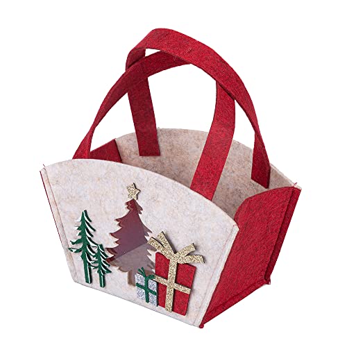 Villa d'Este Home Tivoli Eimer für Weihnachten, Beige aus Filz, Doppelgriff, 20 x 10 x 12,5 cm, Xmas, Medium von Villa d’Este Home Tivoli