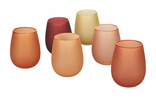 Villa d'Este Home Tivoli Happy Hour Sunset 6er Set Frosted Wasserglas 500 ml von Villa d'Este Home Tivoli