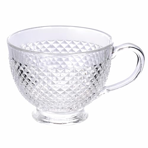 Villa d'Este Home Tivoli Jumbo-Tasse, 420 ml, aus Glas, Motiv: Rautenmuster, Imperial von Villa d’Este Home Tivoli