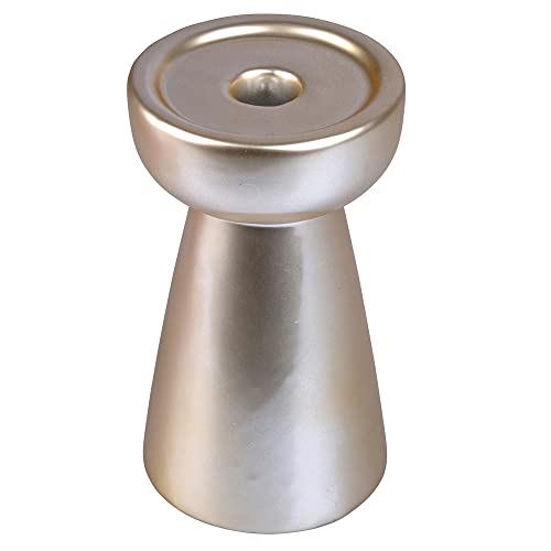Villa d'Este Home Tivoli Kerzenhalter Gold aus Keramik H 15,4 cm, Xmas, Medium von Villa d'Este Home Tivoli