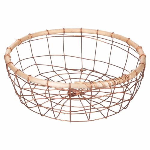 Villa d'Este Home Tivoli La Cucina Mittelgroßer runder Korb 27 cm aus Eisen und Holz von Villa d'Este Home Tivoli