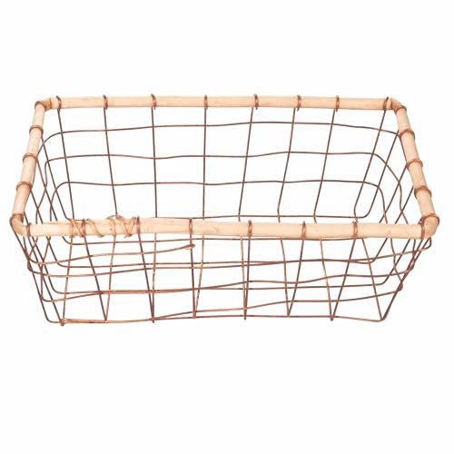 Villa d'Este Home Tivoli Rechteckiger mittelgroßer Korb 30 x 20 cm aus Eisen und Holz, La Cucina von Villa d'Este Home Tivoli