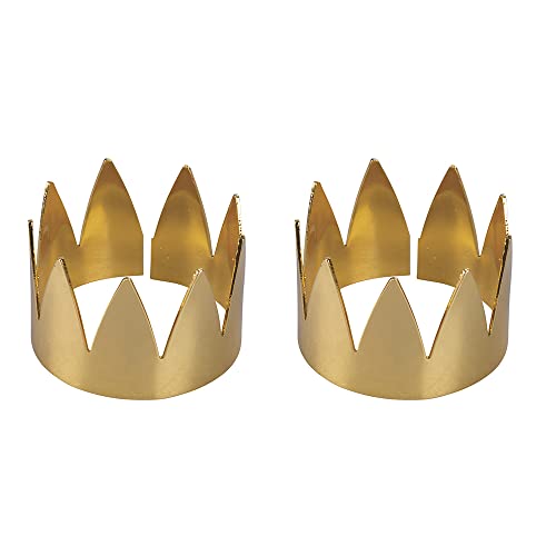 Villa d'Este Home Tivoli Set 2 Serviettenringe Gold aus Metall, Design Krone, Xmas von Villa d'Este Home Tivoli