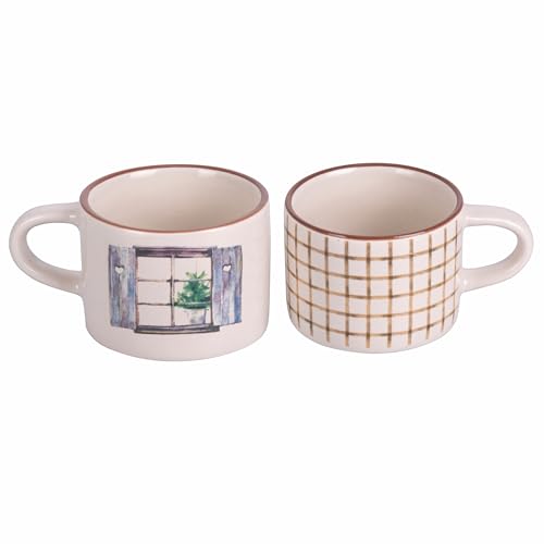 Villa d'Este Home Tivoli Set mit 2 Kaffeetassen, 90 ml, aus New Bone China, Chalet von Villa d’Este Home Tivoli