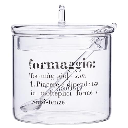 Villa d'Este Home Tivoli Victionary Käsegläser, 400 ml, mit Glasdeckel und Löffel, transparent von Villa d'Este Home Tivoli