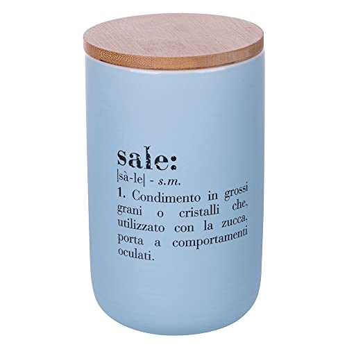 Villa d’Este Home Tivoli Victionary Shades New Bone China Salzdose mit Bambusdeckel, 750 ml, Aquamarin, Misure: Ø 10 x h. 15 cm Capacità von Villa d’Este Home Tivoli