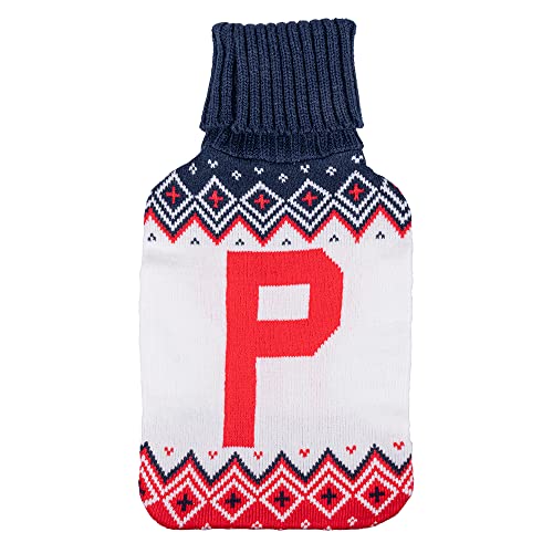 Villa d’Este Home Tivoli Wärmflasche 2 l, Monogram Winter P, Rot + Weiß + Blau, M von Villa d’Este Home Tivoli