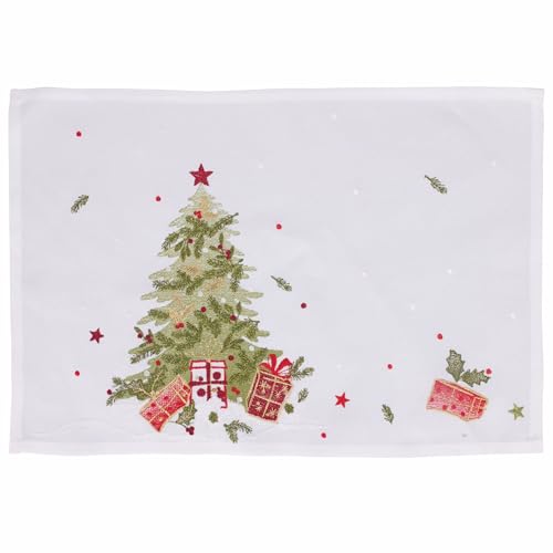 Villa d'Este Home Tivoli Tischset Weihnachten 45x30cm Polyester Baum Stickerei Xmas von Villa d’Este Home Tivoli