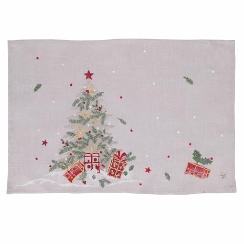 Villa d'Este Home Tivoli Tischset Weihnachten 45x30cm Polyester Baum Stickerei Xmas von Villa d’Este Home Tivoli