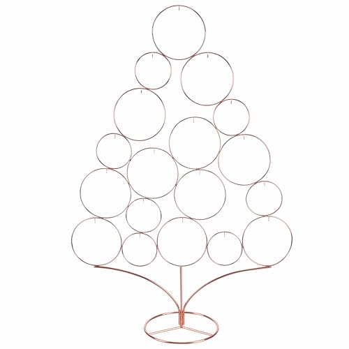 Villa d'Este Home Tivoli Xmas Weihnachtsbaum aus Metall, Höhe 96 cm, 18 Haken, Rosegold von Villa d’Este Home Tivoli