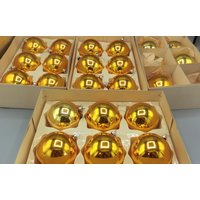 Vintage 23 Stück Glas Christbaumkugeln Gold, Antik Weihnachtsschmuck Christbaumschmuck Weihnachten Dekoration Christbaum Weihnachtsbaum von VillaMiriFiori