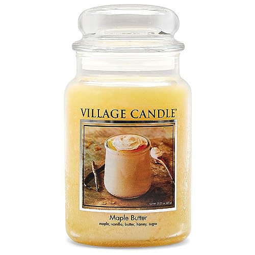 Village Candle Ahornbutter große Duftkerze im Glas 737 g, gelb, 10.3 x 10.6 x 17.7 cm von Village Candle