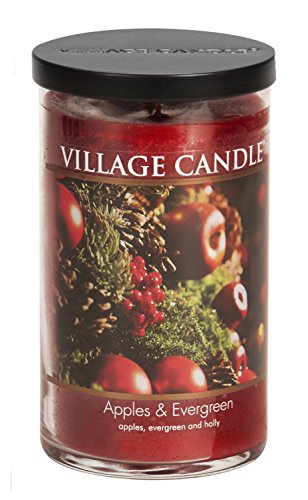 Village Candle Apples & Evergreen 24 oz Large Tumbler Duftkerze, rot von Village Candle