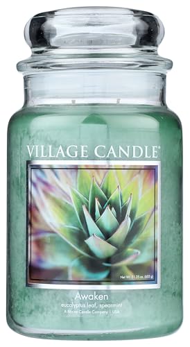 Village Candle - Awaken Spa -Tradition Jar - 2-Dochtkerze - Eukalypthus/Pfefferminze - 602g - Large -Limited Edition von Village Candle