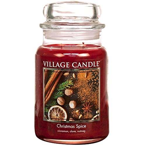 Village Candle Duftkerze im Glas, Duft: Christmas Spice, klein, 325 ml Large (26 oz) von Village Candle