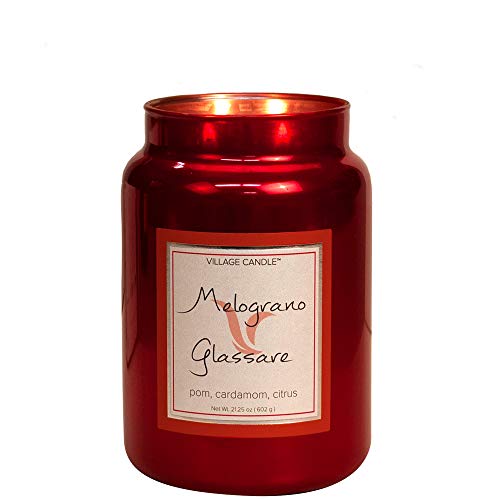 Village Candle Duftkerze Metallic groß Jar – Melograno glassare von Village Candle