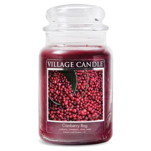Village Candle Duftkerze im Glas (groß) Cranberry Bog - Tradition Edition - Kerze mit 2-Docht Technologie von Village Candle