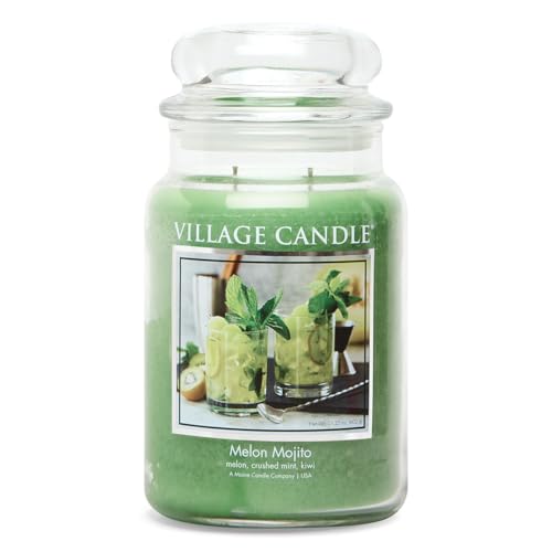 Village Candle Duftkerze im Glas (groß) Melon Mojito - Tradition Edition - Kerze mit 2-Docht Technologie von Village Candle