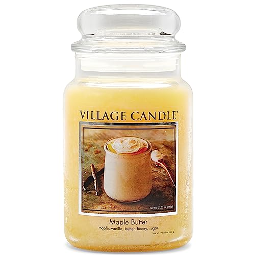 Village Candle Duftkerze im Glas groß 17 x 10 cmm, 1219 g Maple Butter von Village Candle