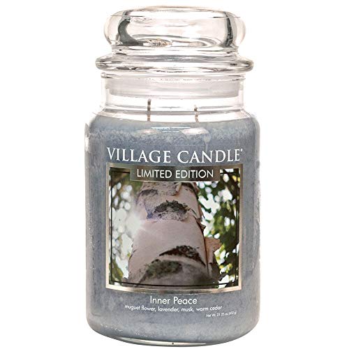 Village Candle Inner Peace Duftkerze im Glas, 680 g, Grau von Village Candle