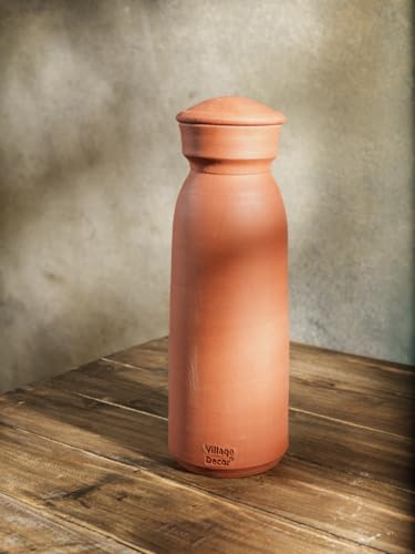 Village decor Terracotta Water Bottle with Lid 1000 ML (1) von Village Decor