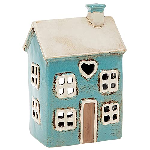 Village Pottery Blue House Teelichthalter in Herzform von Village Pottery