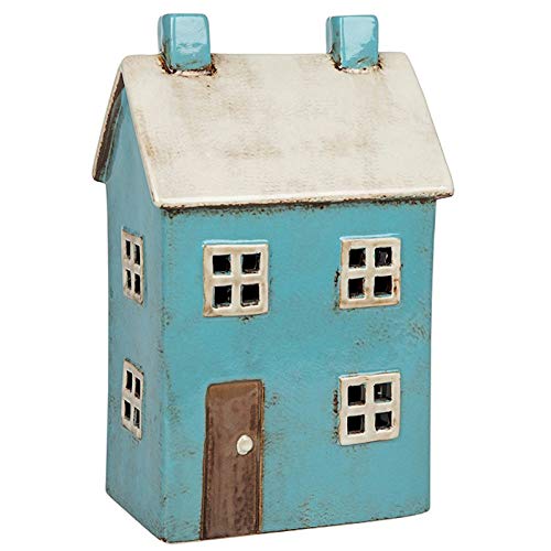 Village Pottery Blue House Teelichthalter von Village Pottery