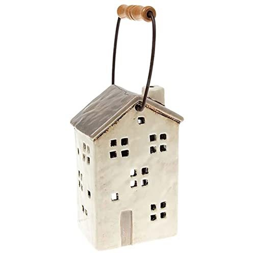 Village Pottery Haus Herz Teelichthalter Garten Kerzen Teelichthalter Outdoor Kerzenhalter Kerzenhalter Indoor oder Outdoor Classy Alternative zu Gartenlaternen (Stadthaus-Laterne) von Village Pottery
