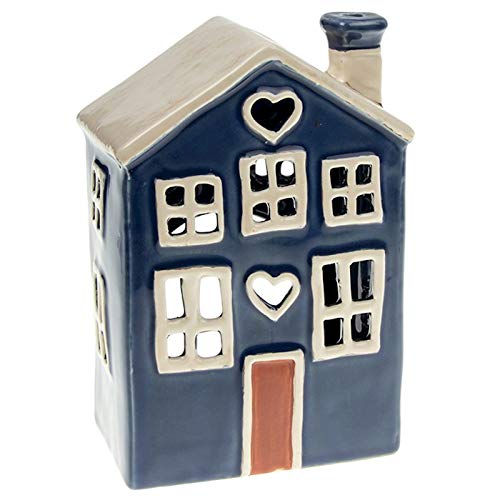 Village Pottery Teelichthalter Herz Navy von Village Pottery