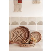 Rundes Gewebtes Tablett | Herzstück Tablett, Einweihungsgeschenk, Wandkorb, Dekorative Tabletts von VillageThrive