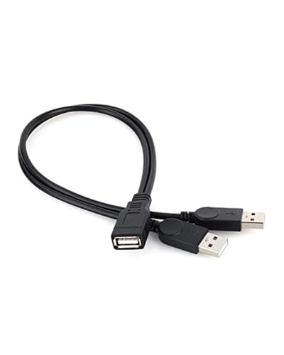 Villageboom Ladekabel Doppel USB 2.0-A Stecker auf einer USB Buchse Kabel Power Adapter Y Splitter Kabel Speziell zum Laden, nicht für die Datenübertragung von Villageboom