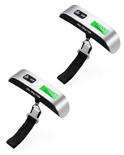 VILLAGEBOOM Digitale Kofferwaage für Reisen (2-Pack) - Tragbare Gepäckwaage bis 50 kg mit LCD Display, Präzise Handwaage für Reisen, Unterstützt Solarprojekte in Afrika (2) von Villageboom