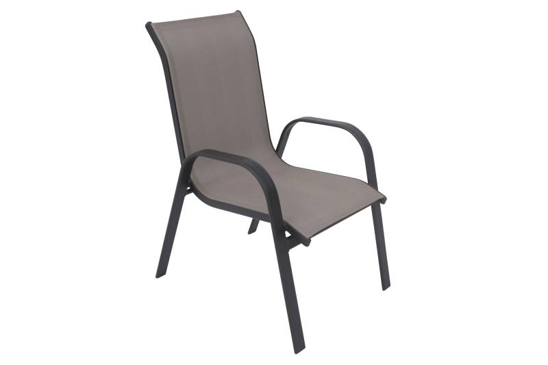 VILLANA Gartenstuhl, anthrazit/grau, Aluminium/Textil, 75 x 57 x 95 cm, stapelbar von Villana