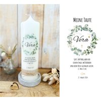 Taufkerze Eukalyptus Kranz "Vera" Mit Spruch Watercolor | Blätter Fisch Herz Kreuz Grün| Natur Kommunionkerze Konfirmationskerze Taufkerze Eukalyptus Kranz "Vera" Mit Spruch Watercolor | Blätter Fisch Herz Kreuz Grün| Natur Kommunionkerze Konfirmationskerze von Villarosalotta