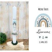 Taufkerze Regenbogen Sterne Kreuz Fisch Kommunionkerze Konfirmationskerze Für Jungen Mädchen Mit Namen Und Datum „Laurenz" Taufkerze Regenbogen Sterne Kreuz Fisch Kommunionkerze Konfirmationskerze Für Jungen Mädchen Mit Namen Und Datum „Laurenz" von Villarosalotta