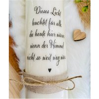 Trauerkerze Gedenkkerze Trauerlicht "Kalli" Verstorbene "Kalligrafie - Dieses Licht Leuchtet...wenn Der Himmel Nicht So Weit Weg Wäre" Herz Trauerkerze Gedenkkerze Trauerlicht "Kalli" Verstorbene "Kalligrafie - Dieses Licht Leuchtet...wenn Der Himmel Nicht So Weit Weg Wäre" Herz von Villarosalotta
