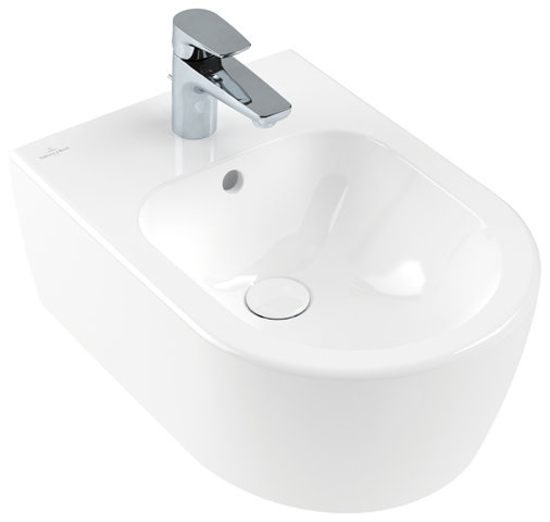 Villeroy & Boch Avento Bidet 54050001, 370x530mm, 1 Hahnloch, mit Überlauf, Farbe: Weiß von Villeroy und Boch AG