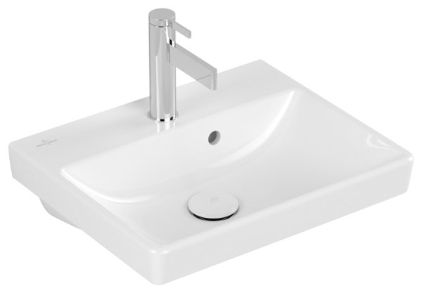 Villeroy & Boch Avento Handwaschbecken 735845, 450x370mm, 1 Hahnloch, mit Überlauf, Farbe: Weiß von Villeroy und Boch AG